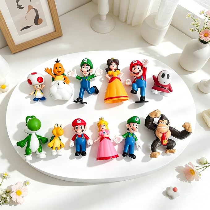 12PCS Mario Action Figures PVC Figurines Set, Collectible Dolls for Collectors,Fan Gift for Men Women Character (MA1)