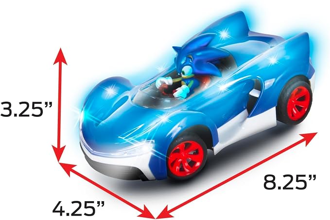 NKOK Sonic Glow Racer RC Car w/Turbo Boost | Ready-to-Run 1/16 Scale | Light-Up Body, USB Rechargeable