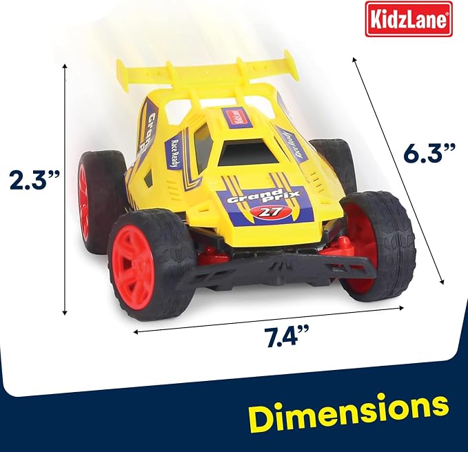 Kidzlane Kids Remote Control Cars – 2 Race Cars Racing Together with All-Direction Drive, 35 ft Range - 2 Pack Remote Control Car Set for Kids - RC Car for Boys 4-7 & 8-12