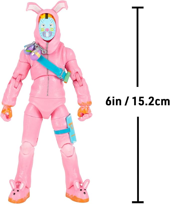 Fortnite Legendary Rabbit Raider - 6-inch Articulated Figure with Harvesting Tool, Back Bling, and Code for Bonus Virtual Item