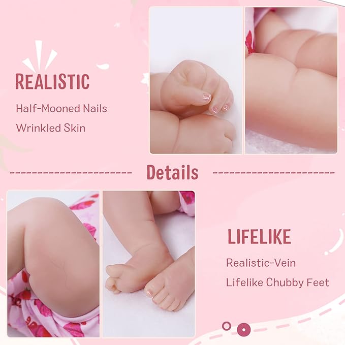 JIZHI Lifelike Reborn Baby Dolls - 20Inch-Real Baby Feeling Realistic-Newborn Baby Doll Adorable Smiling Real Life Baby Dolls with Gift Box for Kids Age 3 +