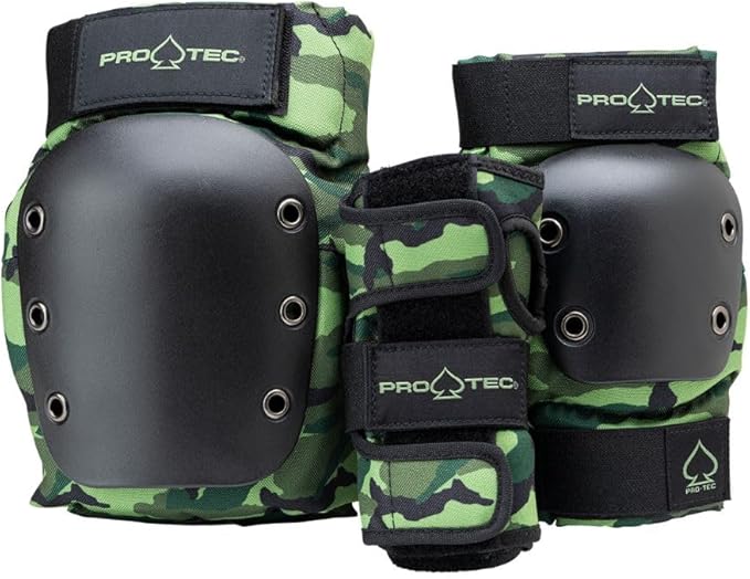 Pro-Tec Street 3-Pack Pad Set - Protective Gear for Skateboarding, Roller Skating, Scooter, Bicycling