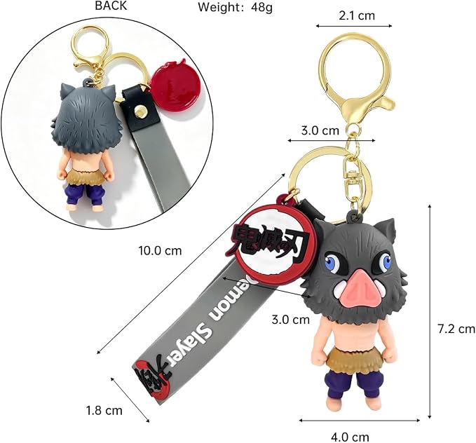 Anime Slayer Novelty Keychain, Collectable Cartoon Mini Figure, Cute Fun Keyring Jewelry Gift for Men and Women