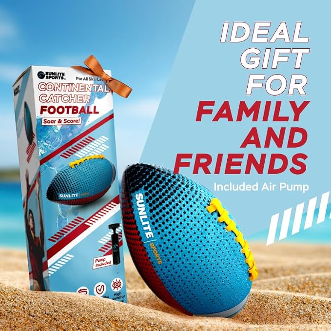 Sunlite Sports Waterproof Football for Lawn Backyard Pool Beach Lake Park Water Toy, Outdoor Play, for Kids Children Teens Adults, Family Fun