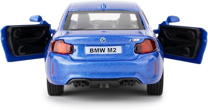 RMZ City 1:36 BMW M2 Toy Car, Diecast Pull Back Model Car, Collection Kids Toy for Aged 3 and up, Gift Blue
