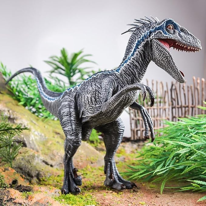 Gemini&Genius Velociraptor Dinosaur Toy for Kids and Dino Lovers, Super Raptor Dinosaur with Moveable Jaw and Hands, Realistic and Funny Dino Gift, Display, Collection and Decoration