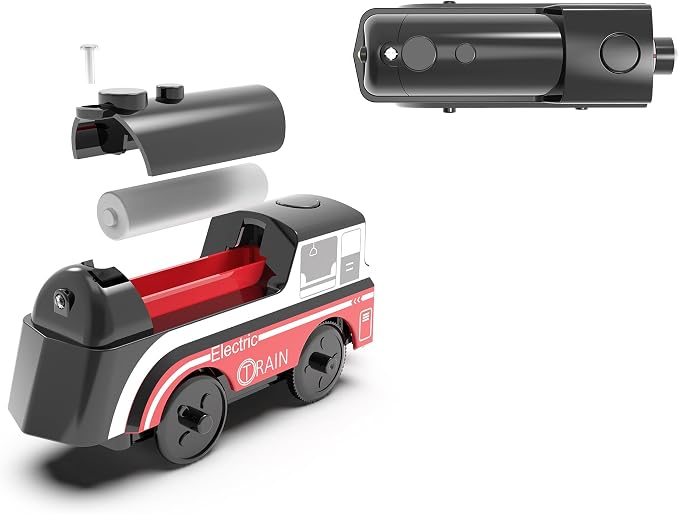 Battery Operated Train for Wooden Track, Motorized Train for Toddlers 3+ Years Old, 3Pcs Trains Toy Set Electric Trains Compatible with Thomas, Brio, Chuggington, Melissa and Doug