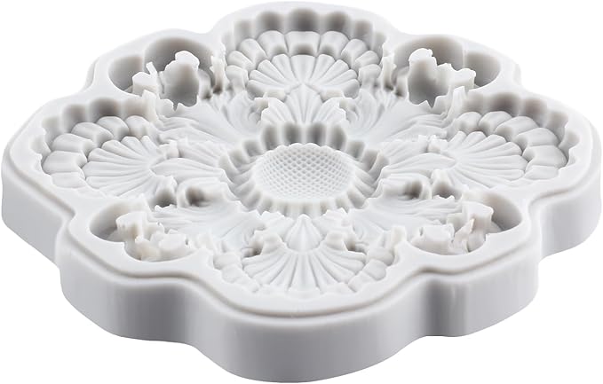 Baroque Polymer Clay Mold Relief Flower Lace Silicone Molds Embossed Flower Mold for DIY Craft Epoxy Resin Casting Polymer Clay Tools Crafts Air Dry Jewelry Making