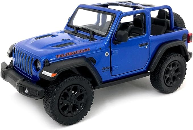 KiNSMART - Jeep Wrangler Rubicon Off Road 4x4 5 inch 1:34 Scale Die Cast Model Replica Toy Car (-SetOf4 Opentop)