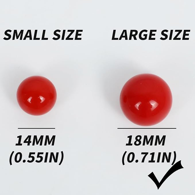0.71Inch 30 Wahoo Marbles & 6 Dice Set, 5 of Each 6 Colors, 18mm Replacement Marbles for Wahoo Board Games with Storage Bag