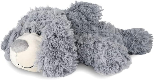 WEIGEDU Smiling Gray Puppy Dog Stuffed Animal Plush Toys– Soft Shaggy Plush with Floppy Ears & White Belly, Cuddly Toy for Kids Boys Girls Birthday Nursery Bedtime Easter Gifts, 17.7 inches