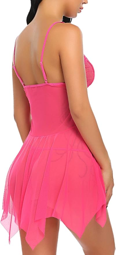 Avidlove Lingerie for Women Lace Babydoll Sleepwear Boudoir Outfits Plus Size Langeray XS-5XL