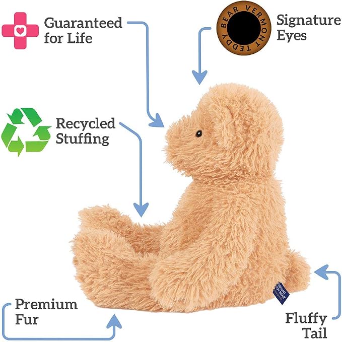 Vermont Teddy Bear | Buttercream Teddy Bear Stuffed Animal | Classic Soft Plush with 100% Recycled Filling, Design in USA | 18 Inch | Super Soft Teddy Bear Collection