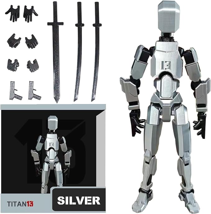 FoxVilla Assembly Completed T13 Action Figure, Titan 13 3D Printed Action Figure, 3D Printed Titan13, Assembled Dummy 13 Lucky 13 Toy Figure