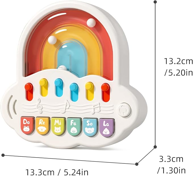 Baby Piano Toy 6 to 12 Months Light Up Music Keyboard Baby Toys for 6 9 12 18 Months with 4 Modes, 2-in-1 Musical Piano Toy with Marble Game, Sensory Infant Girl Toy 1 Year Old Boys Girls Gift