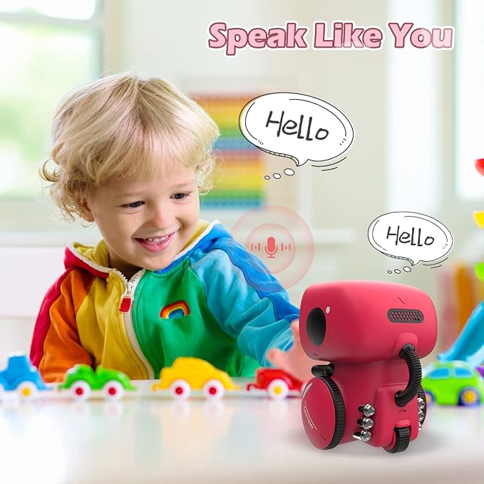 KaeKid Robots for Girls 3-5, Interactive Smart Robotic with Touch Sensor, Voice Control, Speech Recognition, Singing, Dancing, Repeating and Recording, Birthday Gifts for 3+ Year Old Kids Boys Girls