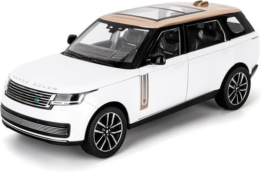 TGRCM-CZ 1:24 Range Rover Die-cast Model Vehicle with Sound & Light, Off-Road Vehicle with Pull Back Function & Openable Doors - Realistic Details for Collectors & Gifts White