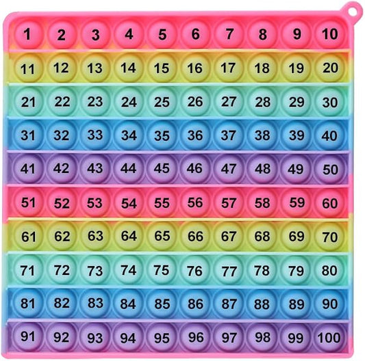 Number Game P0PP Math Toy, Exercise Children's Logical Thinking, Relieve Stress, Fidget Game for Teachers to Create a Variety of Math Operations [1-100 Number Table]