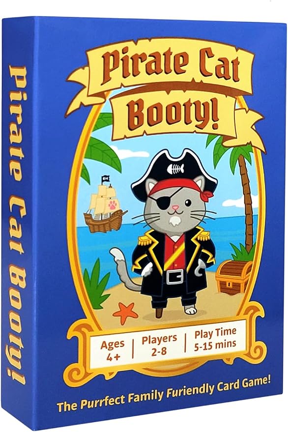 Pirate Cat Booty! A Fun Family Card Game for Kids and Adults Ages 4 and up, 2-8 Players