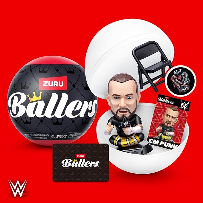 WWE Ballers Series 1(2 Pack) by ZURU – Official Licensed Product Surprise Unboxing Wrestling Collectible Sports Toy for Ages 3+