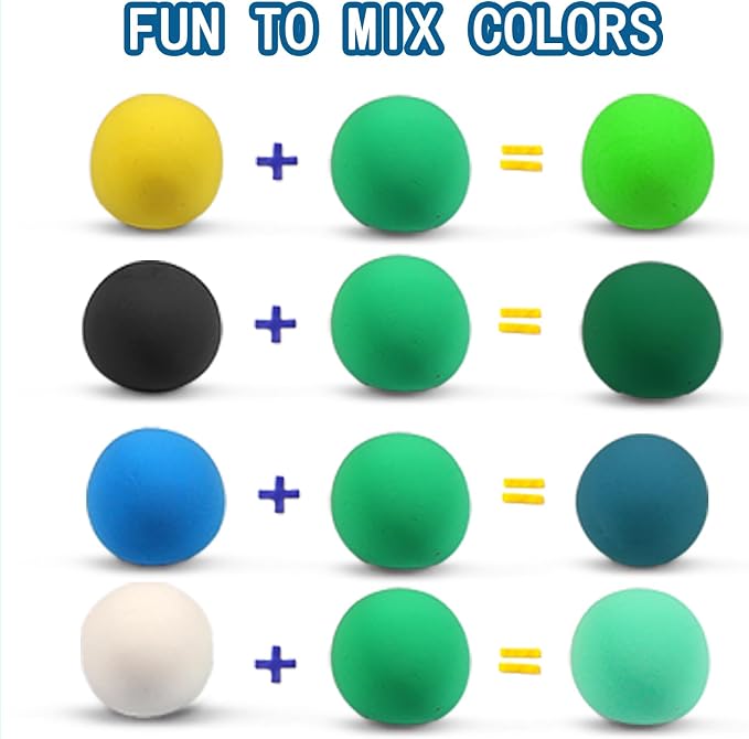 ifergoo Green Air Dry Clay, DIY Creative Modeling Clay for Kids, Super Light Magic Foam Clay for Kids Age 3-12, Soft, No-Sticky & Non-Toxic, Molding Clay for School Art & Craft Project(100g/3.5oz)
