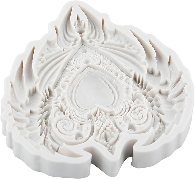 Heart Wing Polymer Clay Molds Baroque Heart Shape Wing Silicone Mold for Epoxy Resin Casting DIY Crafts Air Dry Polymer Crafts Supplies Clay Tools