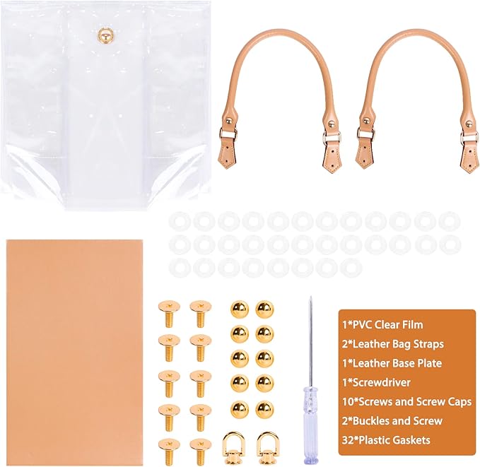 Clear PVC DIY Tote Bag Handbag Making Kit Handmade Gift Bag Craft Accessory Tool Set Birthday Holiday Gift Bag