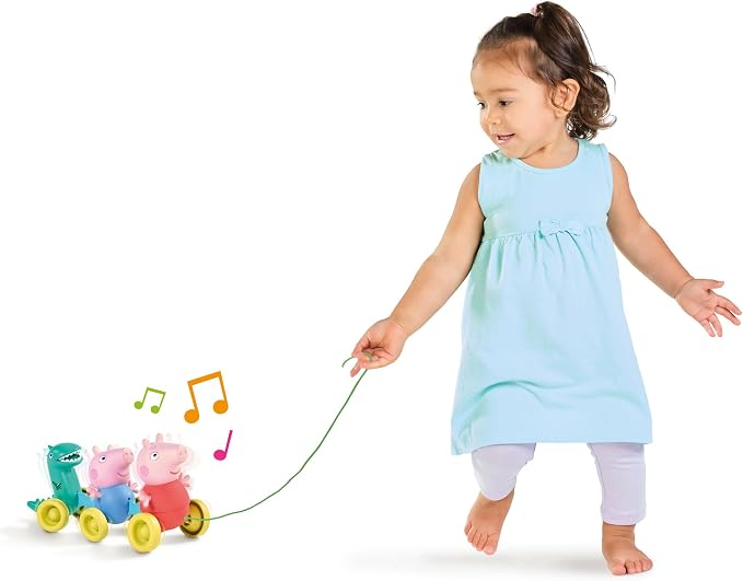 Toomies Grow with Peppa Pig - Pull Along Peppa - Peppa Pig Musical Walking & Crawling Baby Toy with Wheels - Baby Musical Toys with Wibble Wobble Action - 18 Months & Up (E73527)