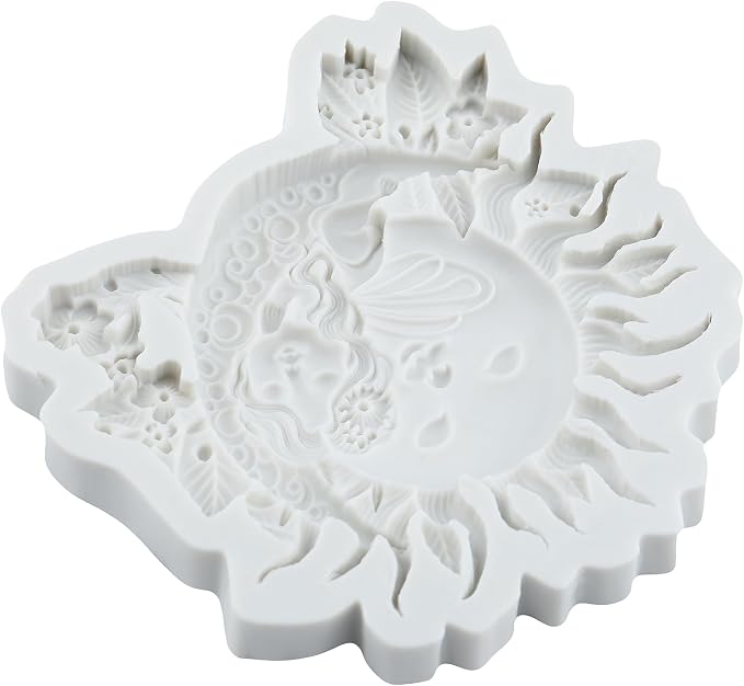 Flower Fairy Polymer Clay Mold Flower Fairy Angel Sun Moon Silicone Molds for DIY Craft Epoxy Resin Casting Polymer Clay Tools Crafts Air Dry Jewelry Making
