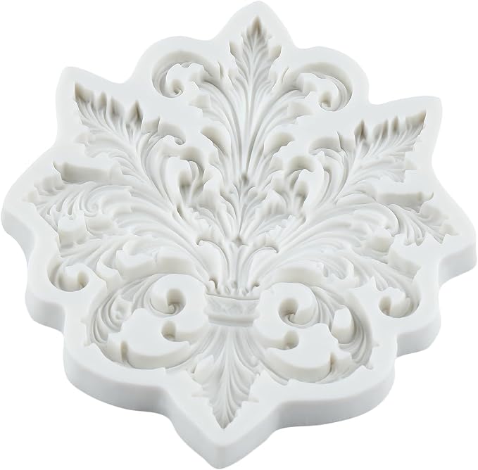 Baroque Silicone Mold Curlicues Scroll Lace Polymer Clay Mold Vintage Relief Flower Lace Filigree Molds for DIY Crafts Epoxy Resin Casting Air Dry Polymer Clay Plaster Jewelry Making