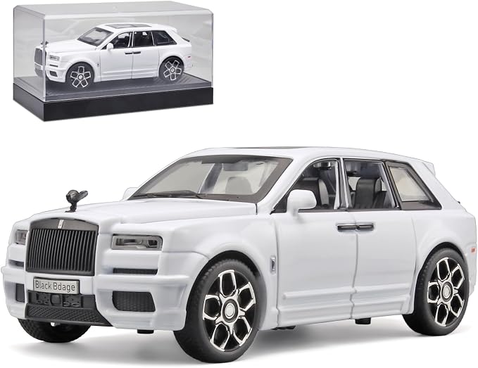 OANMYJJO Collectibles Exquisite Car Model 1:32 Rolls-Royce Cullinan Die Cast Metal Model Cars,Pull Back Toy Cars with Light and Sound,Cars Toys Gifts for Age 3+ Year Old Boys（White）
