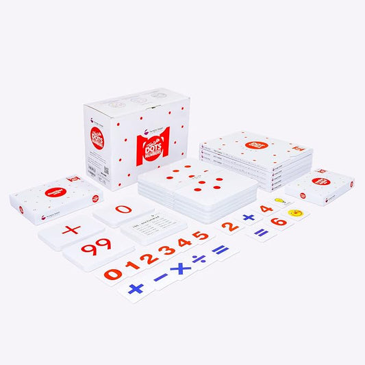 Hungry Brain Red Dots Math Flash Cards for Kids Ages 3-10 – Addition, Subtraction, Multiplication & Division Learning Cards – Educational Math Flashcards for Kindergarten, Homeschool, Classroom
