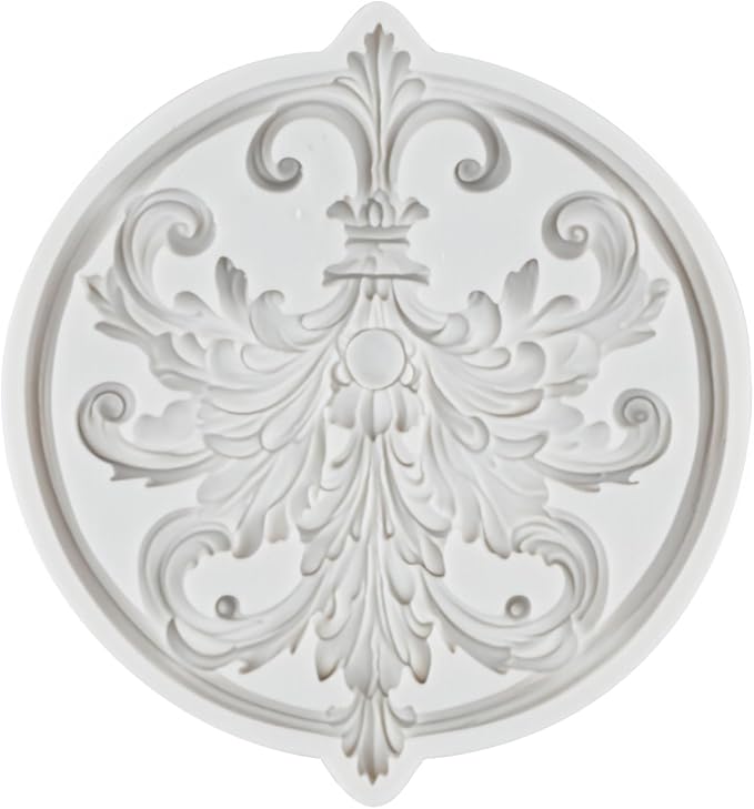 Baroque Relief Lace Silicone Mold Curlicues Scroll Lace Polymer Clay Mold Vintage Relief Flower Filigree Molds for DIY Crafts Epoxy Resin Casting Air Dry Polymer Clay Plaster Jewelry Making