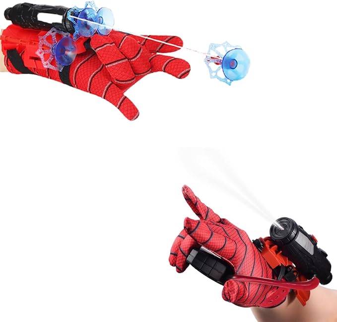 Superhero Web Shooter Water Toy Set with Role Play Glove, 2-in-1 Outdoor Water Blaster & Dart Launcher for Kids Summer Pool Beach Backyard Play