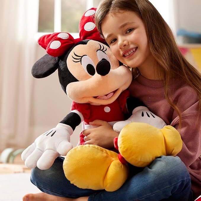 Disney Store Official Minnie Mouse Plush - Red Dress - Large 21¼ Inches Disney Stuffed Animals - Soft & Cuddly Toy - Plushies for Kids & Fans - Suitable for All Ages