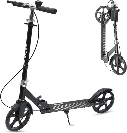 Scooters for Kids 8-12,Scooter for Teens Adults with 8-Inch Big Wheels Foldable Lightweight, 4 Adjustable Height Levels, 240 lbs Max Load Portable Scooter with Hand Brake