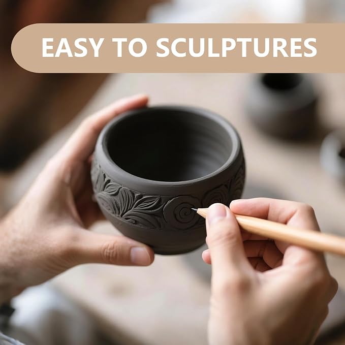VIBRATITE Natural Air Dry Clay Bulk, 10LBs All-Purpose Modeling Sculpting Pottery Clay for Beginners and Professional (Dark Gray)