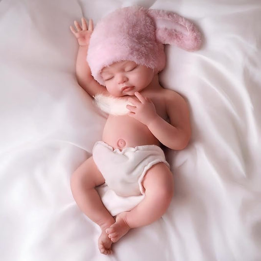 BABESIDE Silicone Baby Doll - 12 Inch (Weight 3.09 Lb) Reborn Baby Dolls Silicone Full Body Platinum Silicone Weighted Realistic Sleeping Newborn Lifelike Preemie Doll Gift Collectors & Kids Age 3+