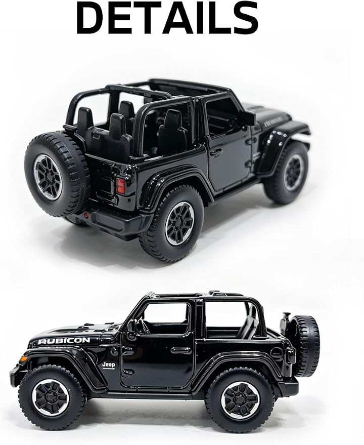 RASTAR 1/43 Diecast Model Car Jeep Wrangler Rubicon, Durable, 59000 | Officially Licensed, Ideal Gift, Zinc Alloy, Smooth Rolling Wheels, Great for Play & Display for Kids & Car Lovers Ages 3+