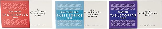 TableTopics Kids Conversation Pack for Families with Young Children, 120 Engaging Question Cards for Dinner & Classrooms, Boxed Set of 3 Topics, Stocking Stuffer