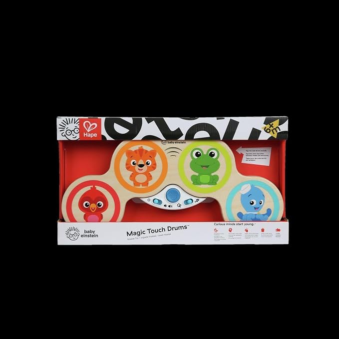 Baby Einstein Magic Touch Wooden Drum Musical Toy, Ages 6 Months Plus (Pack of 2)