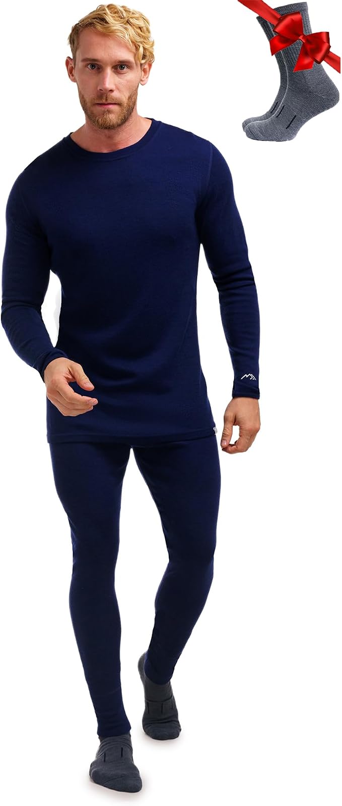 Merino.tech Merino Wool Base Layer Mens Set - Heavyweight, Midweight, Lite Merino Wool Thermal Underwear For Men Top, Bottom