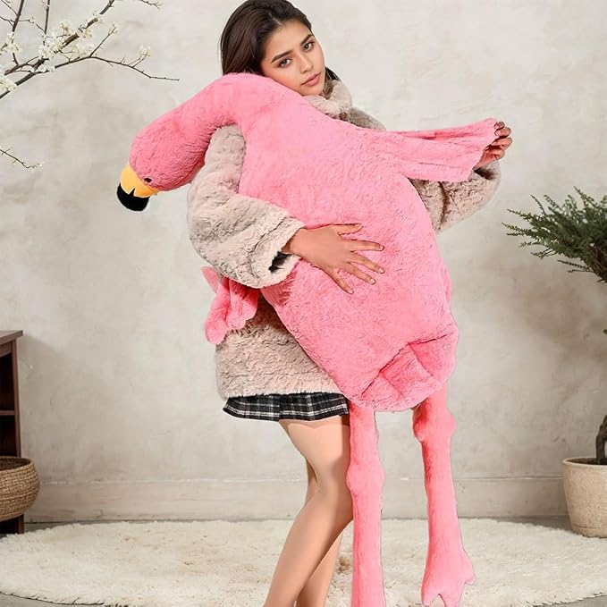 35.4in Flamingo Stuffed Animal Plush Pillow Cute Giant Plush Toy Soft Hugging Pillow Stuffed Animal for Kids Birthday