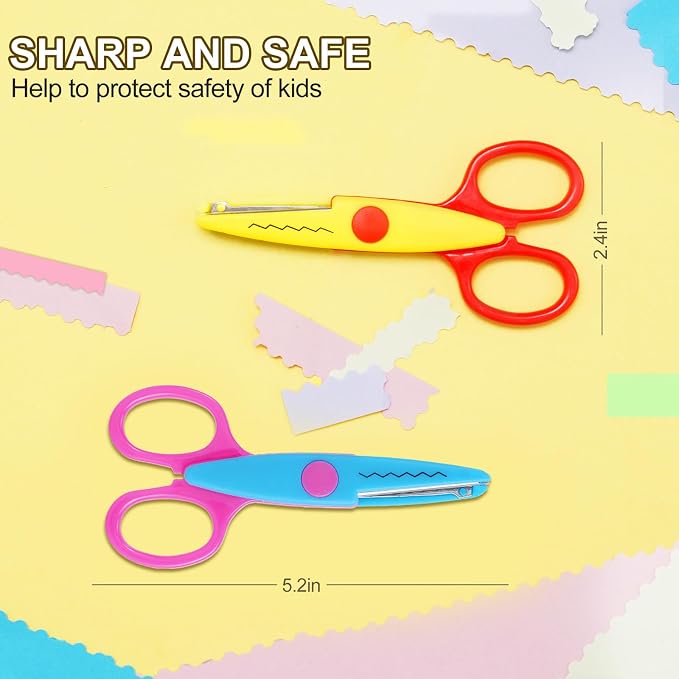 UCEC Decorative Paper Edge Scissor Set 5'' Colorful Paper Edger Scissors Great for Teachers, Crafts, Scrapbooking, DIY Projects Crafts, Set of 6