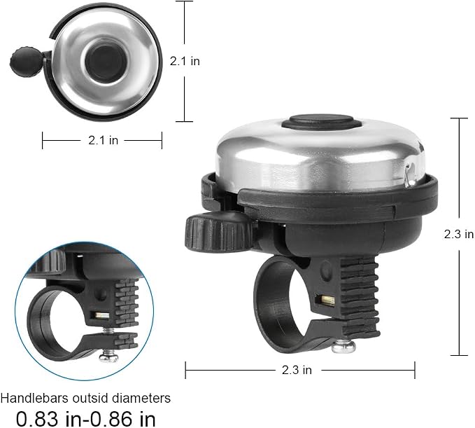 Accmor Classic Bike Bell, Aluminum Bicycle Bell, Loud Crisp Clear Sound Bicycle Bike Bell for Adults Kids