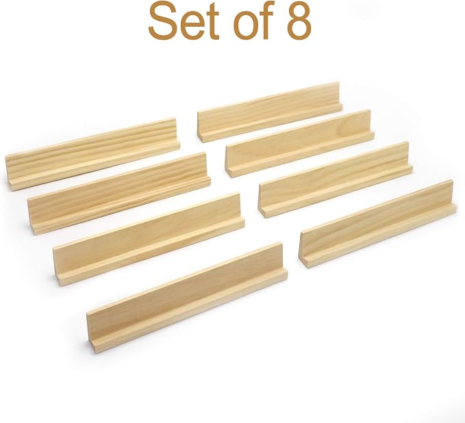 Domino Racks Set of 8, Mexican Train Dominoes Trays, Wooden Domino Holders for Mexican Train, Chickenfoot Combo, Mahjong and Other Dominoes Games13.97 x 2 x 1.18 Inches - Dominoes NOT Included