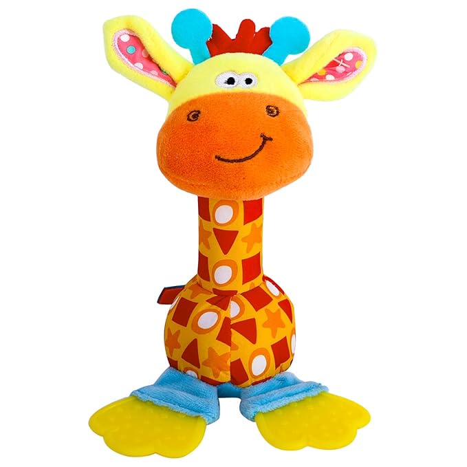 Baby Soft Rattles Shaker, Infant Developmental Hand Grip Baby Toys, Baby Sensory Learning Toys with Teether, Sounds for Baby and Stuff from 0-3-6-9 Months Old