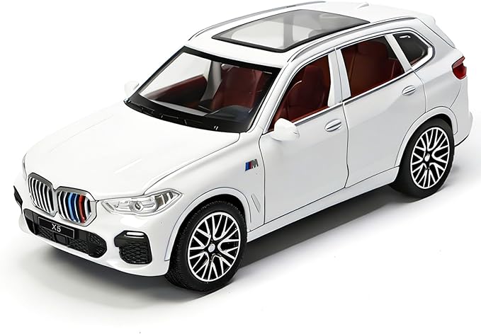 Toy Cars 1:32 Diecast Cars,Car Models with Light Sound and Pull Back,Car Toys Birthday Gifts for Boys and Boyfriends (White)