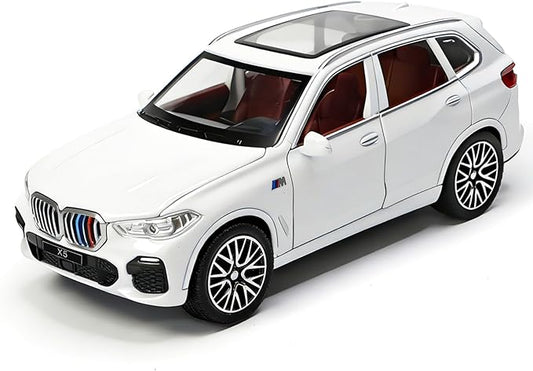 Toy Cars 1:32 Diecast Cars,Car Models with Light Sound and Pull Back,Car Toys Birthday Gifts for Boys and Boyfriends (White)