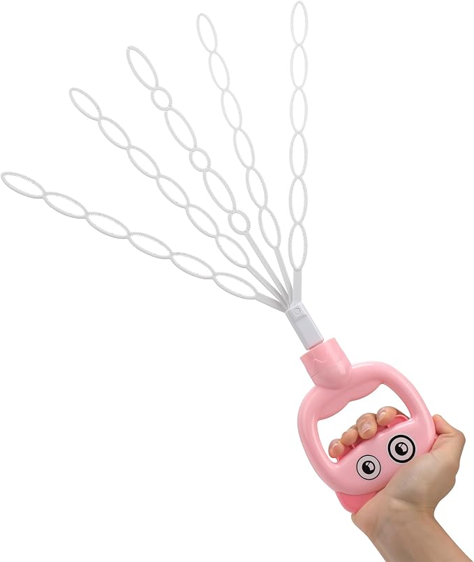 SHCKE 5-Claw Bubble Wand, Expanding Bubble Wand 4-Pack with 480ml Solution | 16.7 Inch Extra Large Bubble Wand,Refillable Bubble Toys Set for Backyard, Birthdays & Party Favors,Kids & Outdoor Fun